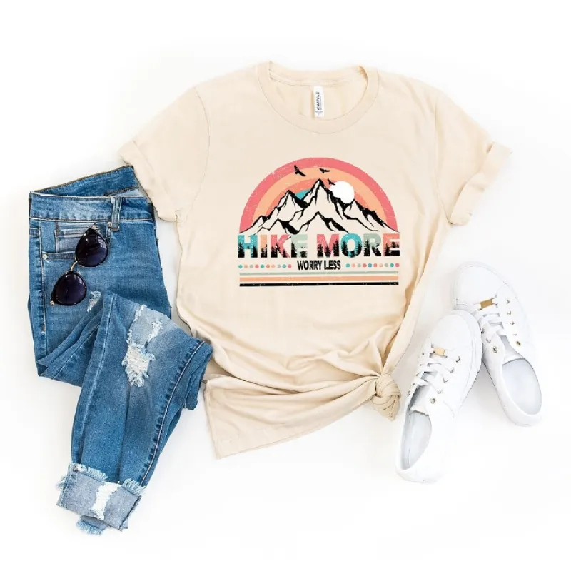 Hike More Worry Less Short Sleeve Crewnneck Tee sold by Zulily