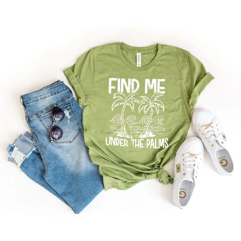 Find Me Under the Palms Short Sleeve Crewnneck Tee sold by Zulily
