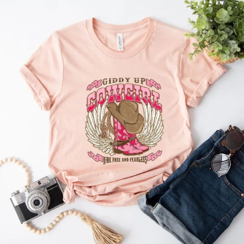 Giddy Up Cowgirl Short Sleeve Crewnneck Tee sold by Zulily