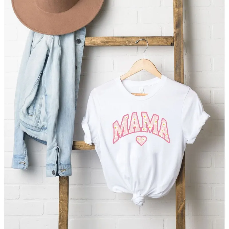 Mama Curved Floral Short Sleeve Crewnneck Tee sold by Zulily