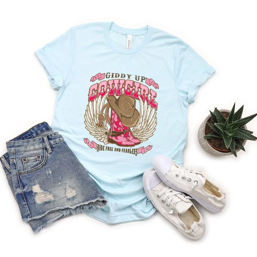 Giddy Up Cowgirl Short Sleeve Crewnneck Tee sold by Zulily