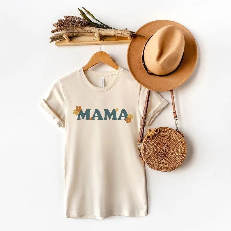 Boho Mama Flowers Short Sleeve Crewnneck Tee made by Zulily