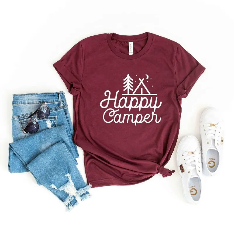 Happy Camper Tent Short Sleeve Crewnneck Tee sold by Zulily