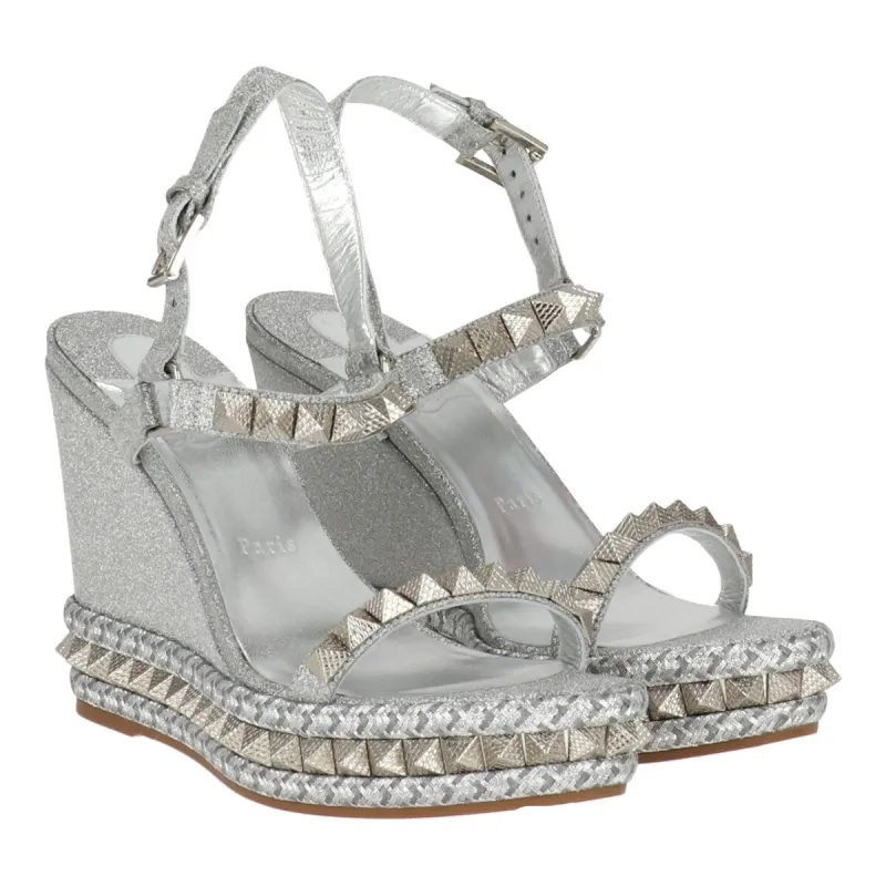 Christian Louboutin Womens Silver Wedge sold by Zulily