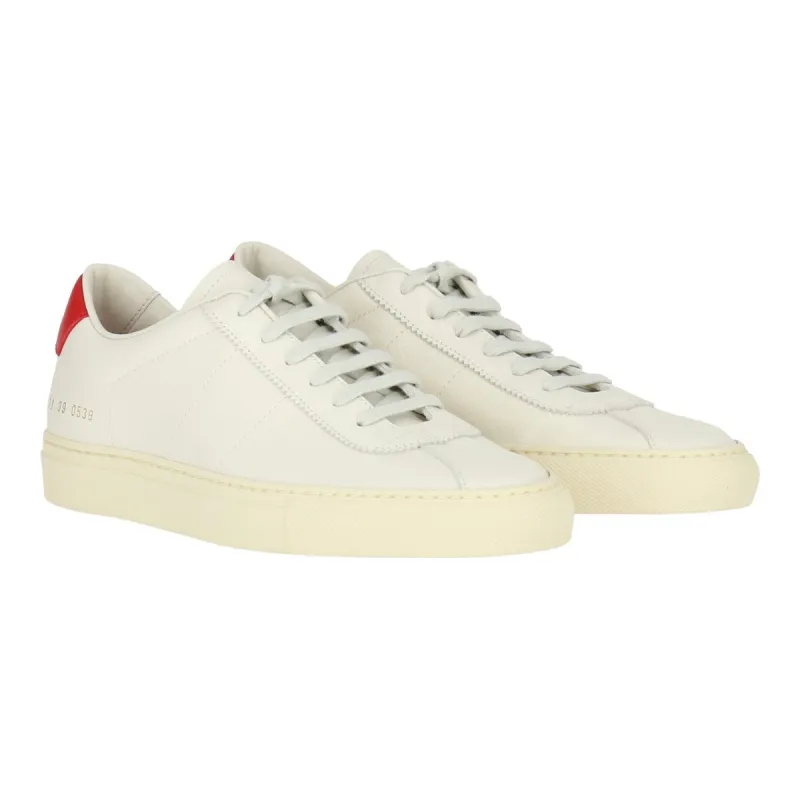 Common Projects Women's White/Red Sneakers sold by Zulily