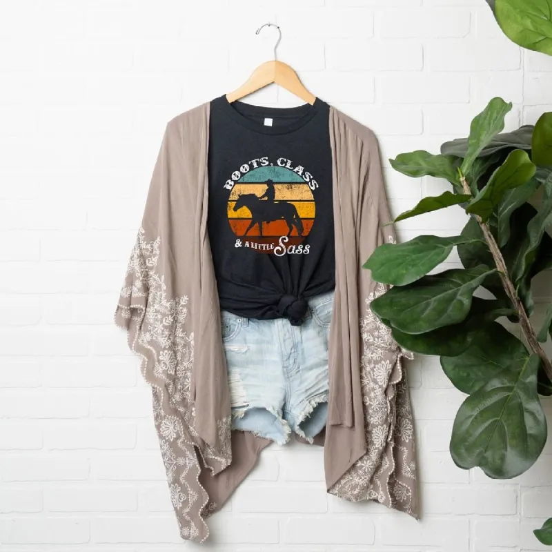 Boots Class and a Little Sass Short Sleeve Crewnneck Tee sold by Zulily