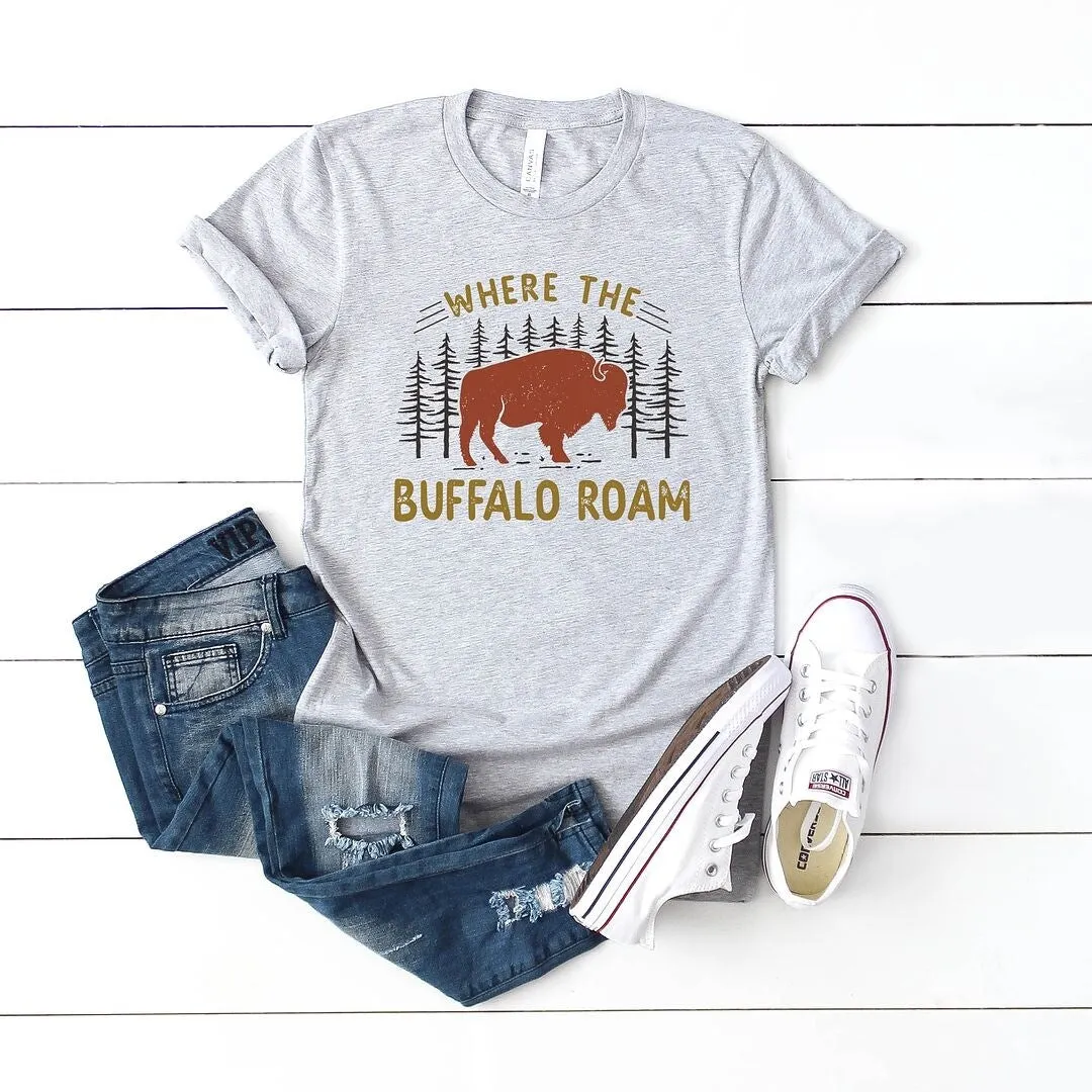 Where the Buffalo Roam Short Sleeve Crewnneck Tee sold by Zulily