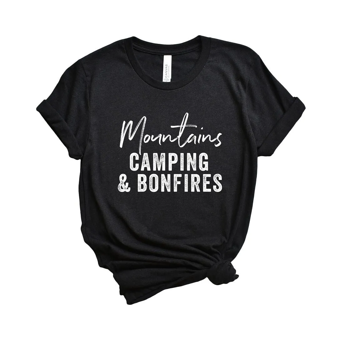 Mountains Camping and Bonfires Short Sleeve Crewnneck Tee sold by Zulily product image thumbnail 2
