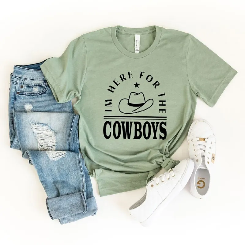 I'm Here for the Cowboys Hat Short Sleeve Crewnneck Tee sold by Zulily