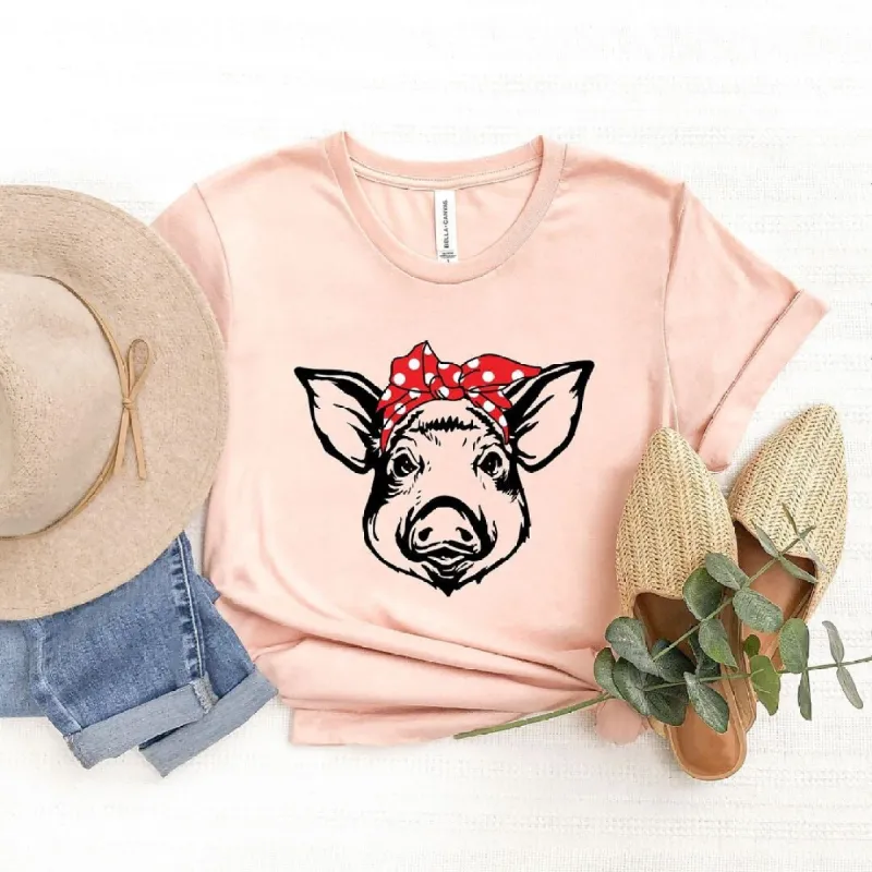 Pig and Bandana Short Sleeve Crewnneck Tee sold by Zulily