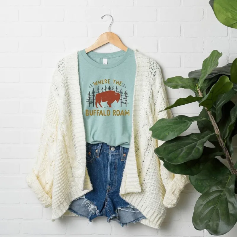 Where the Buffalo Roam Short Sleeve Crewnneck Tee sold by Zulily