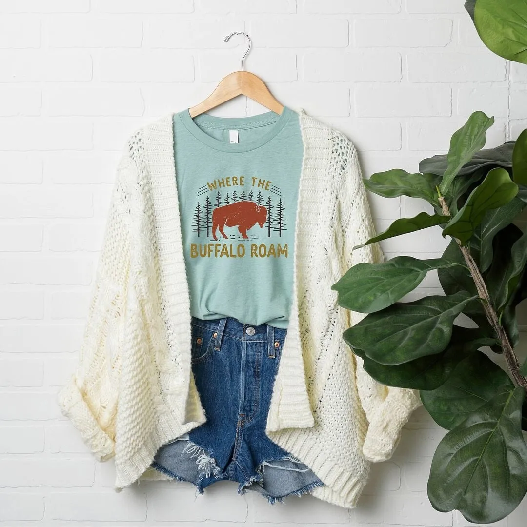 Where the Buffalo Roam Short Sleeve Crewnneck Tee sold by Zulily