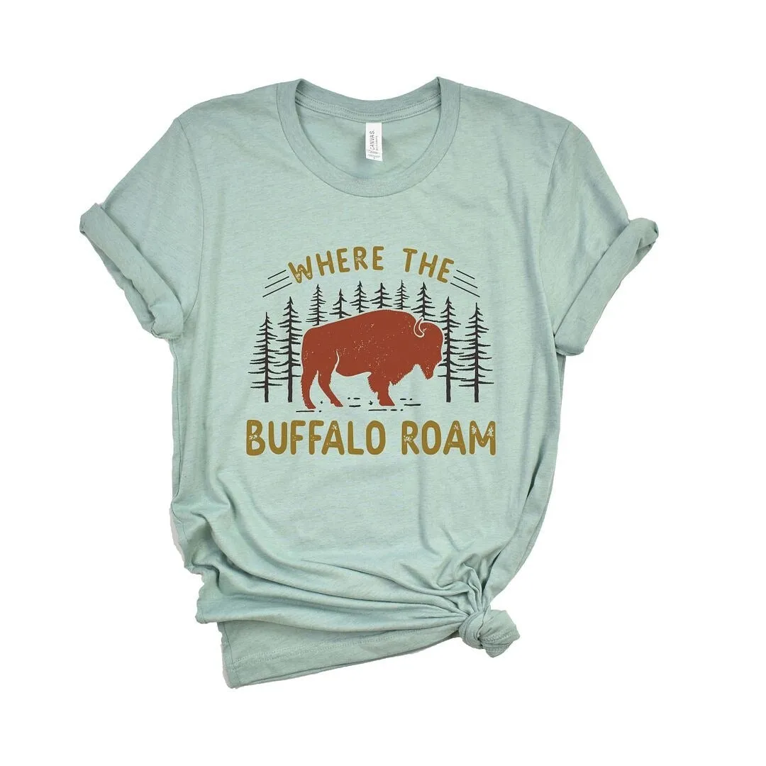 Where the Buffalo Roam Short Sleeve Crewnneck Tee sold by Zulily product image thumbnail 2