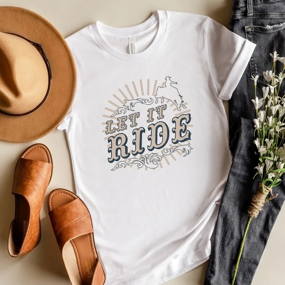 Let It Ride Rodeo Short Sleeve Crewnneck Tee sold by Zulily