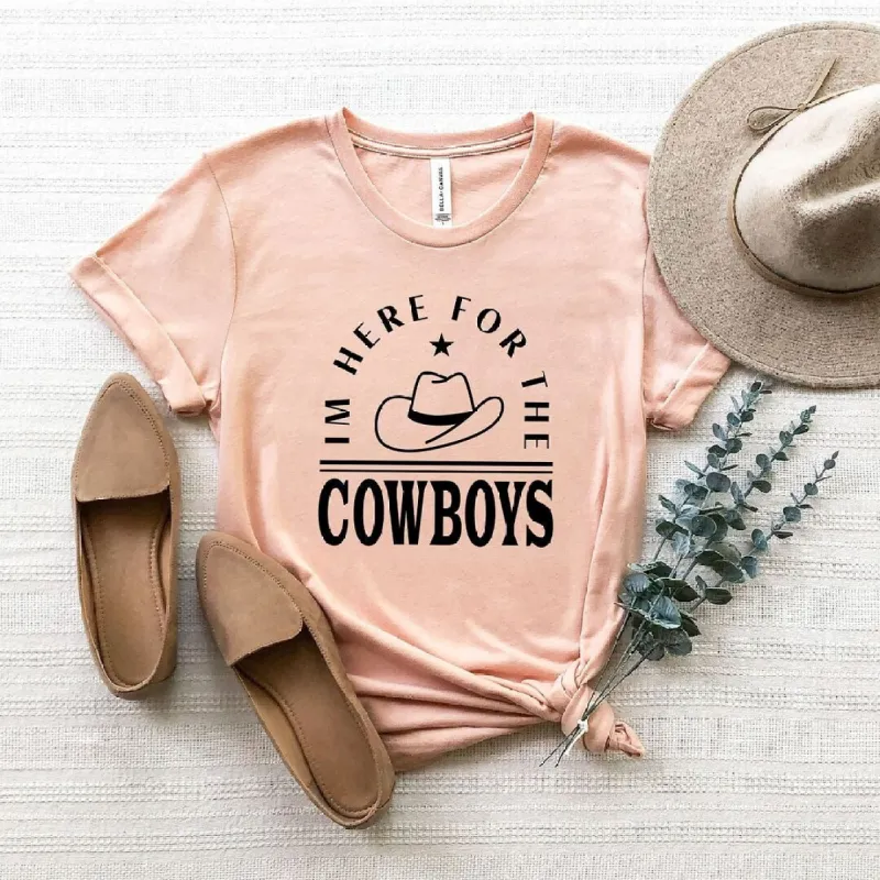 I'm Here for the Cowboys Hat Short Sleeve Crewnneck Tee sold by Zulily