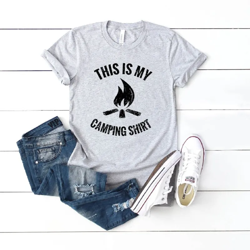 This Is My Camping Shirt Short Sleeve Crewnneck Tee sold by Zulily
