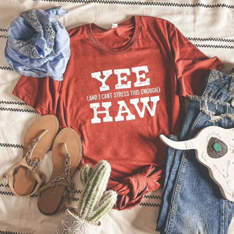 Yee Haw Stress Short Sleeve Crewnneck Tee sold by Zulily