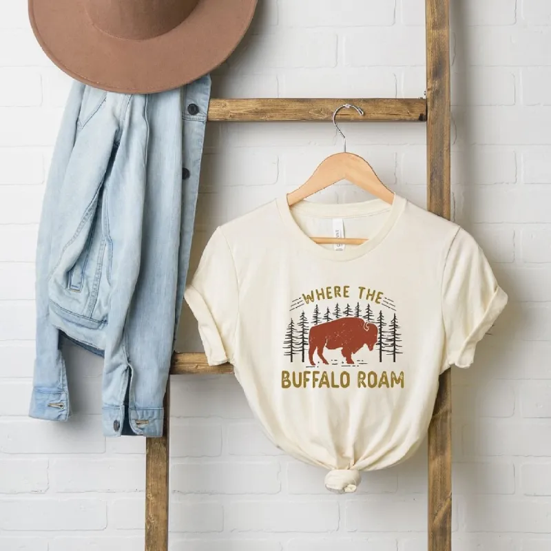 Where the Buffalo Roam Short Sleeve Crewnneck Tee sold by Zulily