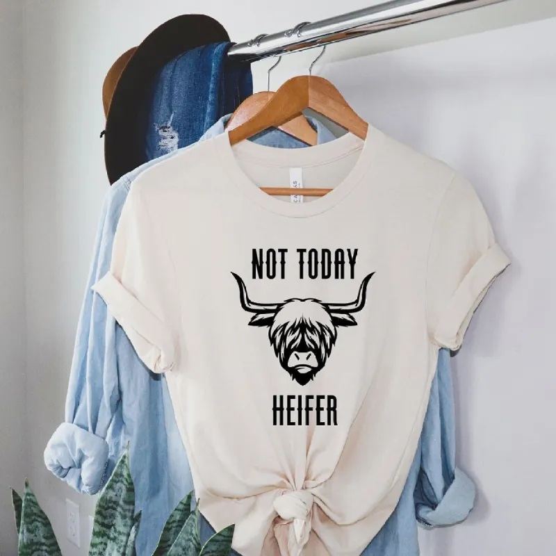 Not Today Heifer Short Sleeve Crewnneck Tee sold by Zulily