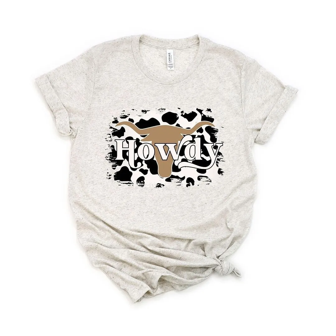 Howdy with Cow Print Short Sleeve Crewnneck Tee sold by Zulily product image thumbnail 2
