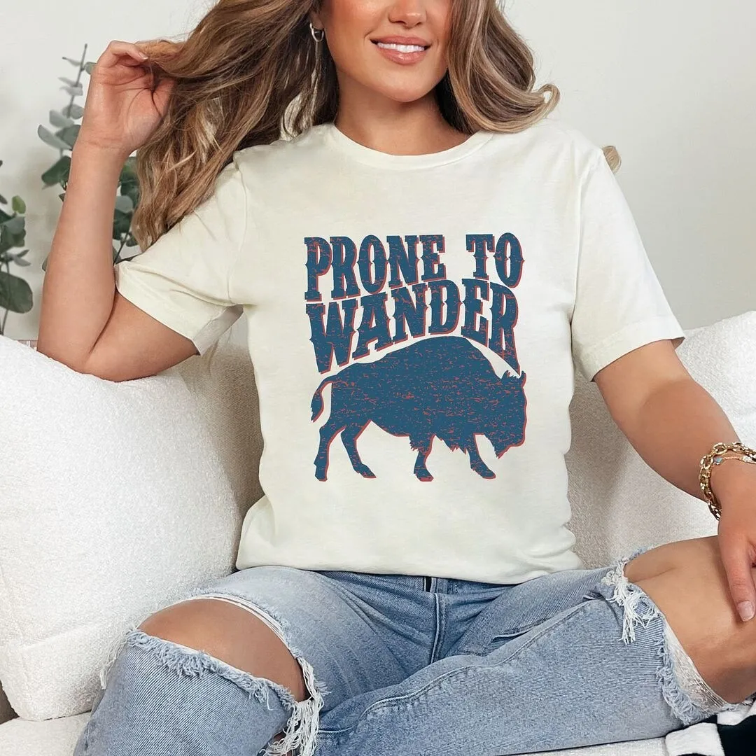 Prone to Wander Short Sleeve Crewnneck Tee sold by Zulily product image thumbnail 3