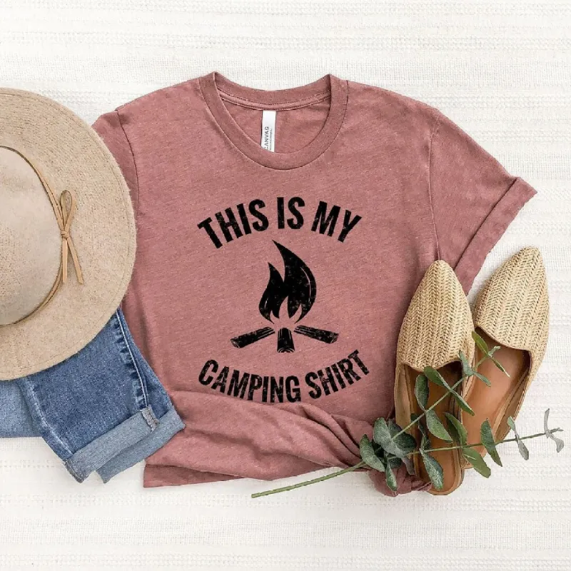 This Is My Camping Shirt Short Sleeve Crewnneck Tee sold by Zulily