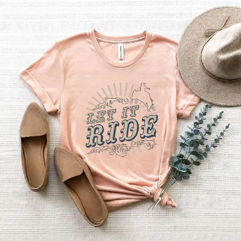 Let It Ride Rodeo Short Sleeve Crewnneck Tee sold by Zulily