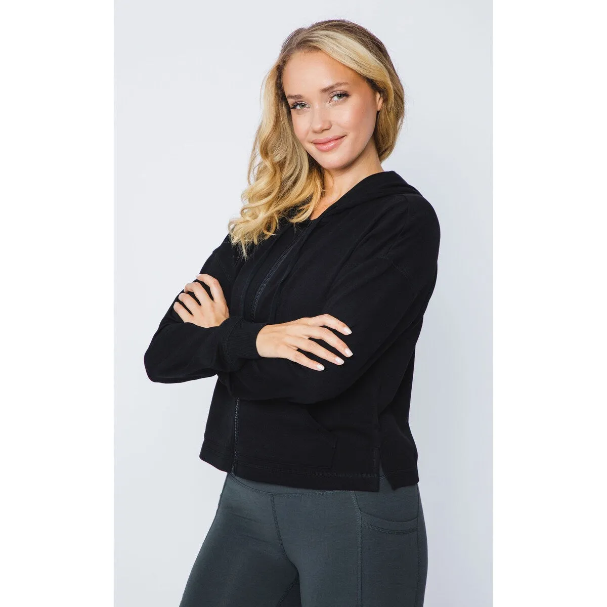 90 Degree By Reflex French Terry Zip Front Hoodie sold by Zulily product image thumbnail 3