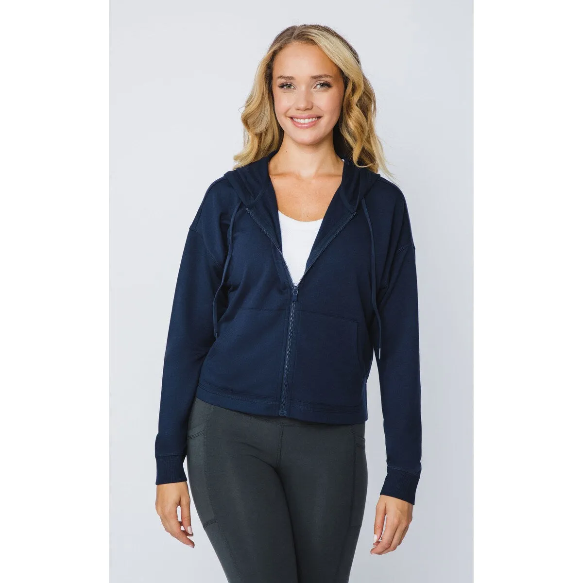 90 Degree By Reflex French Terry Zip Front Hoodie sold by Zulily