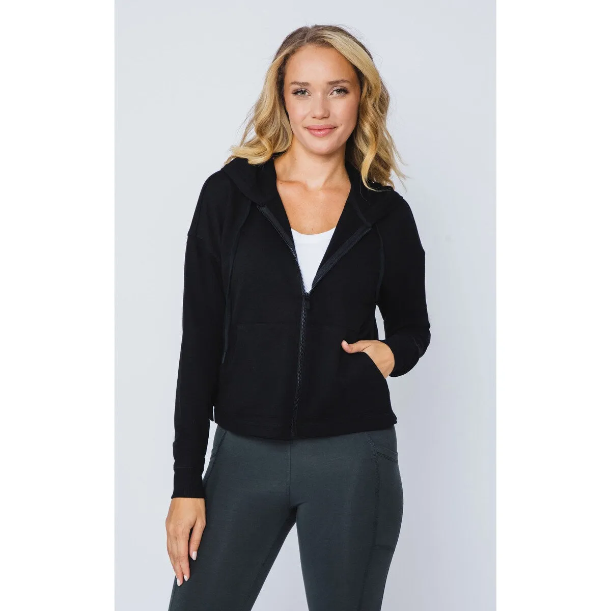 90 Degree By Reflex French Terry Zip Front Hoodie sold by Zulily product image thumbnail 2