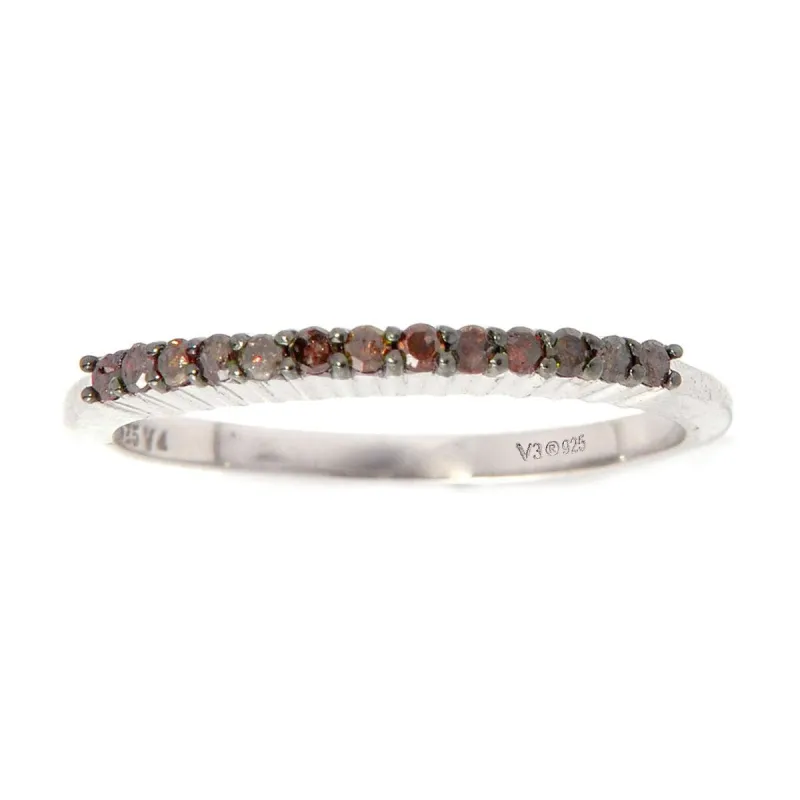 Red Diamond Sterling Silver Stackable Band Ring sold by Zulily