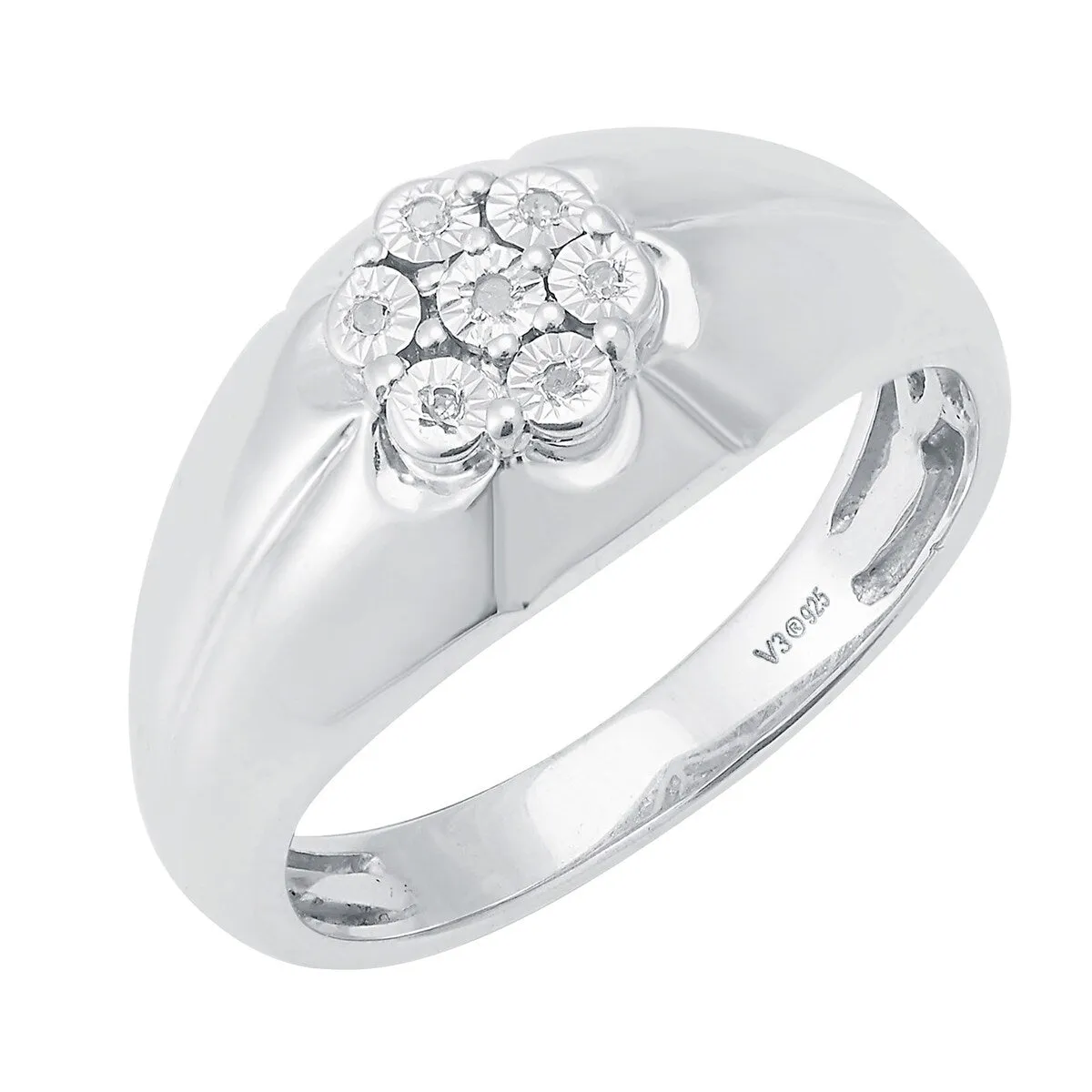 Sterling Silver Real White Diamond Accents Men's Ring sold by Zulily product image thumbnail 2