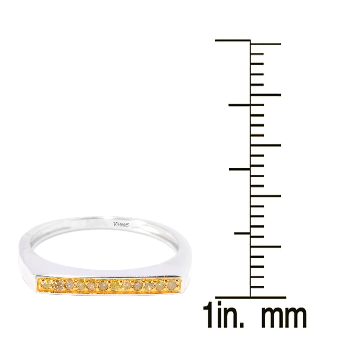 Yellow Diamond Sterling Silver Flat Top Stackable Ring sold by Zulily product image thumbnail 5
