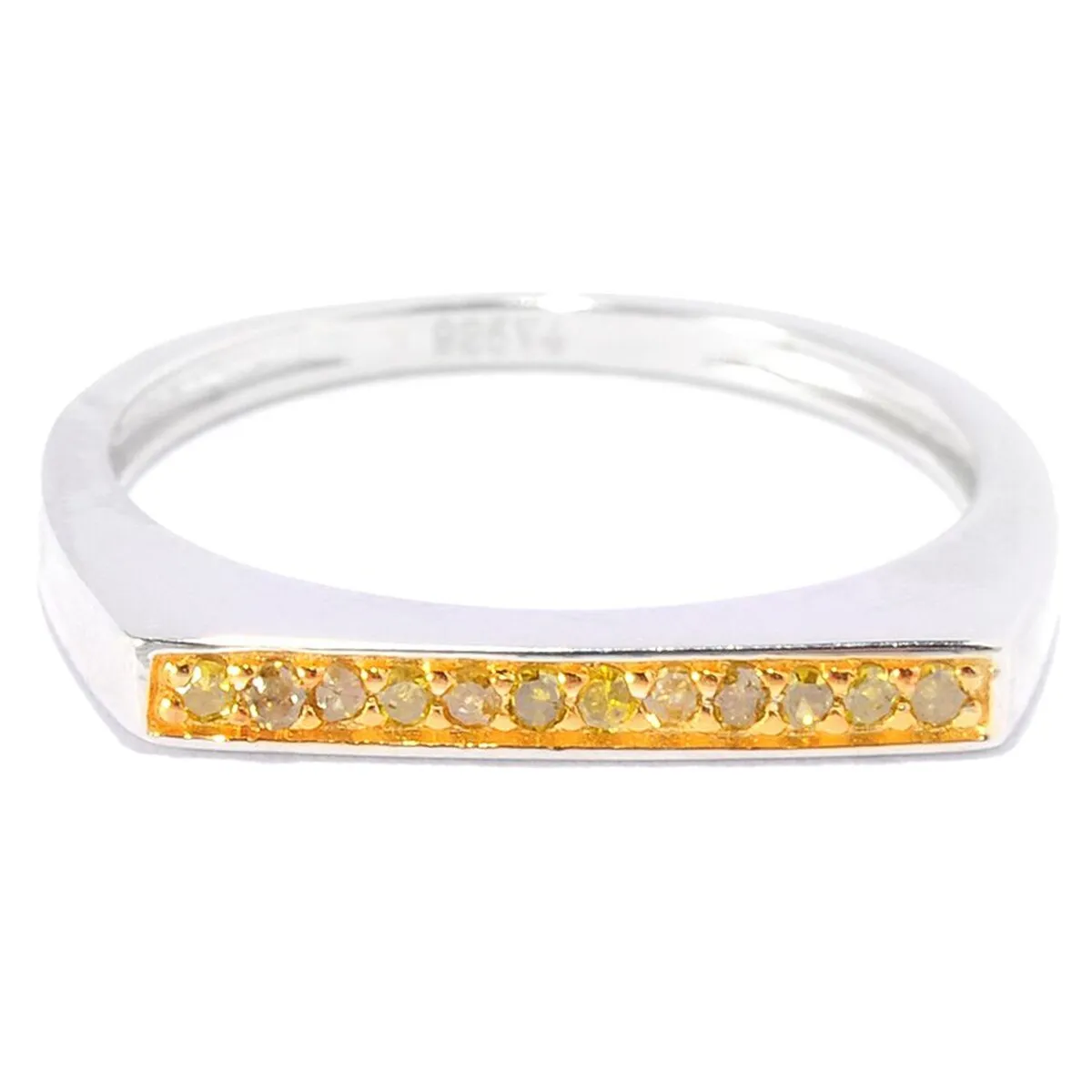 Yellow Diamond Sterling Silver Flat Top Stackable Ring sold by Zulily product image thumbnail 2
