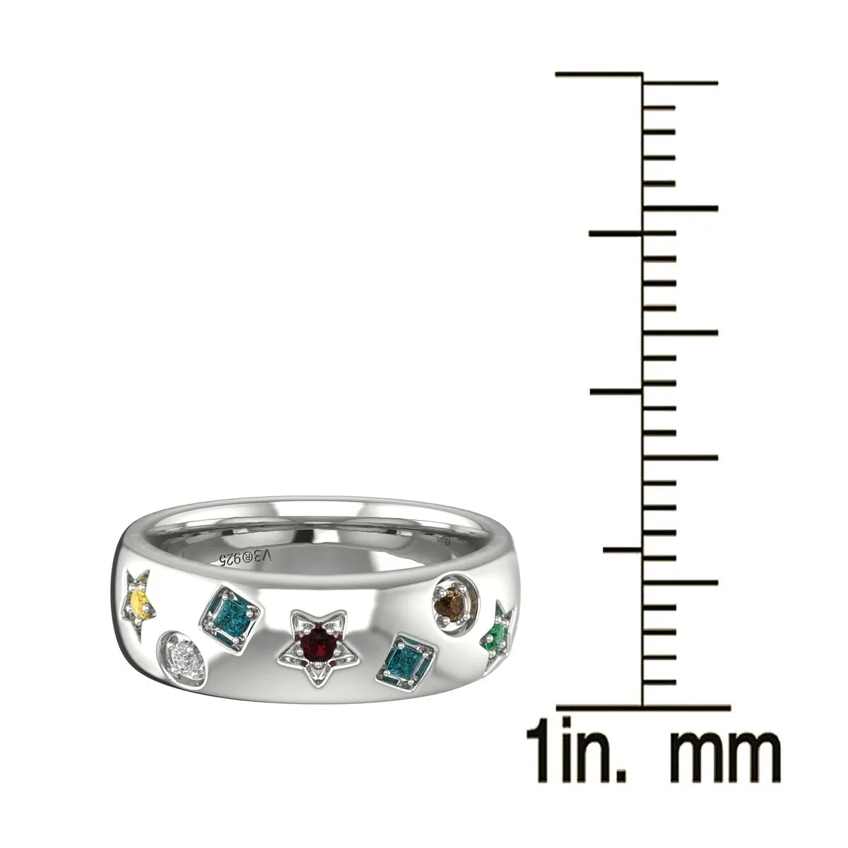 Sterling Silver Genuine Multi Diamonds Band Ring sold by Zulily product image thumbnail 2