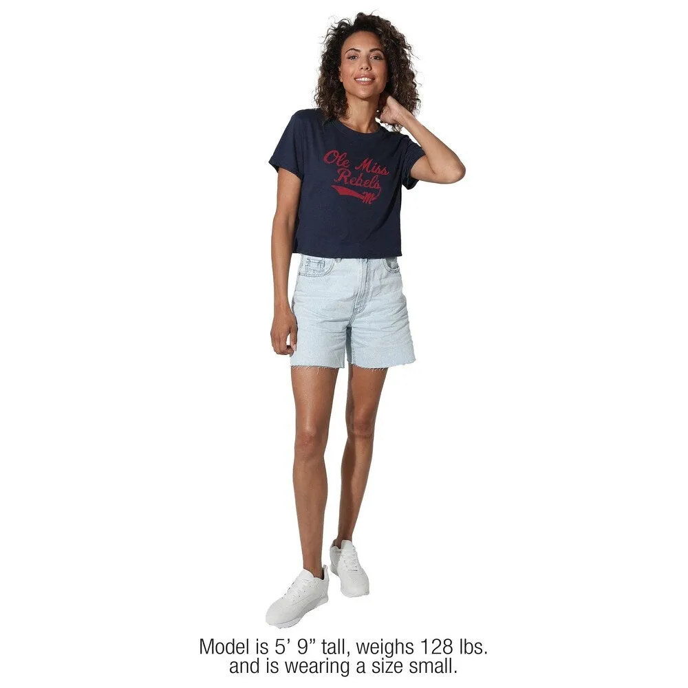 University of Mississippi Vintage Script Women's Crop Top T Shirt sold by Zulily product image thumbnail 4