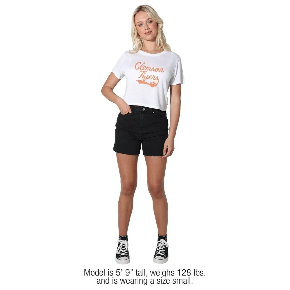 Clemson University Vintage Script Women's Crop Top T Shirt sold by Zulily product image thumbnail 5