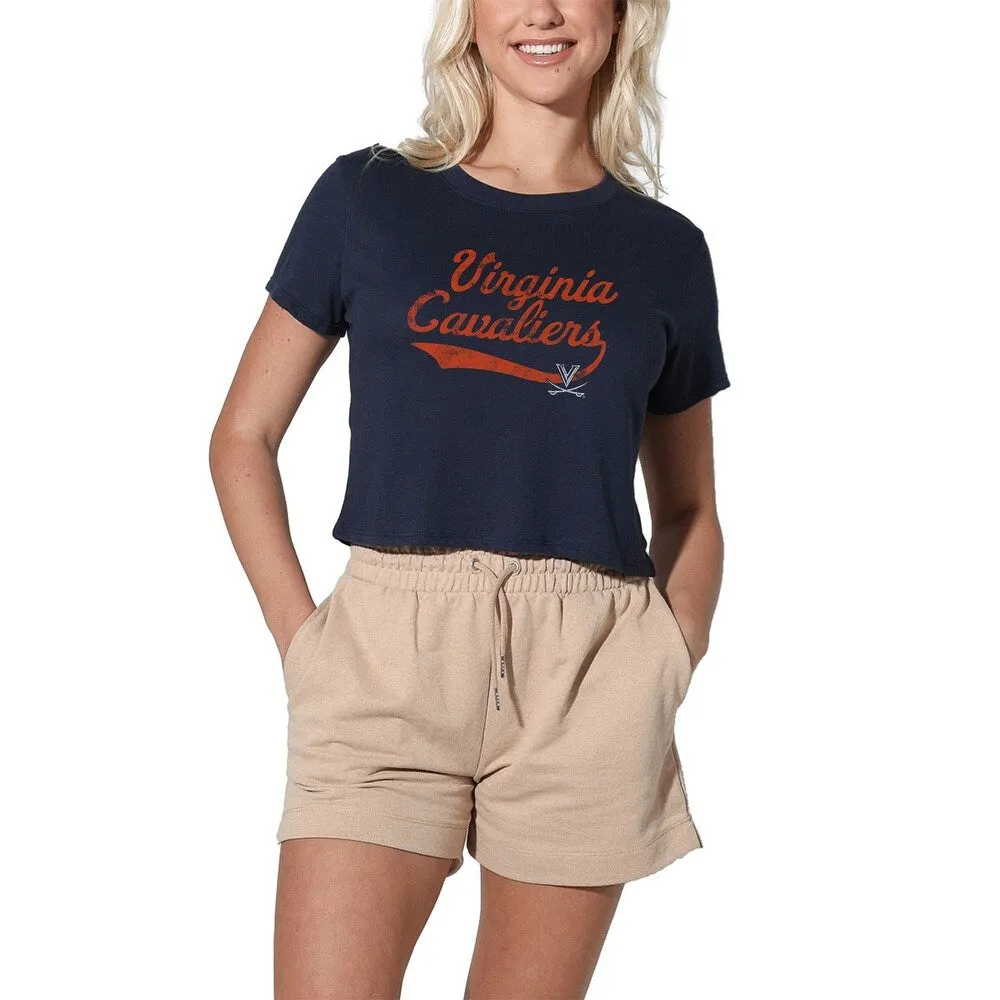 University of Virginia Vintage Script Women's Crop Top T Shirt sold by Zulily