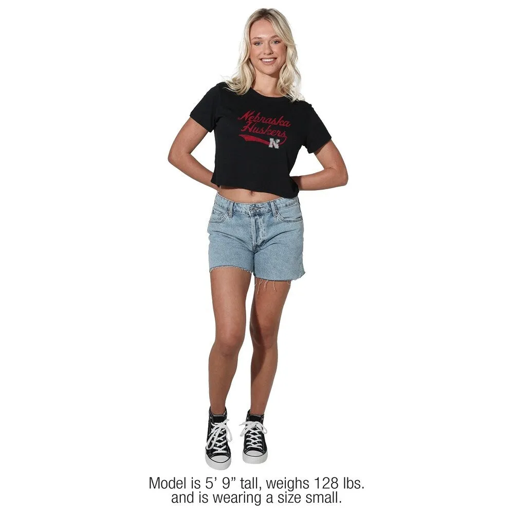 University of Nebraska Vintage Script Women's Crop Top T Shirt sold by Zulily product image thumbnail 5