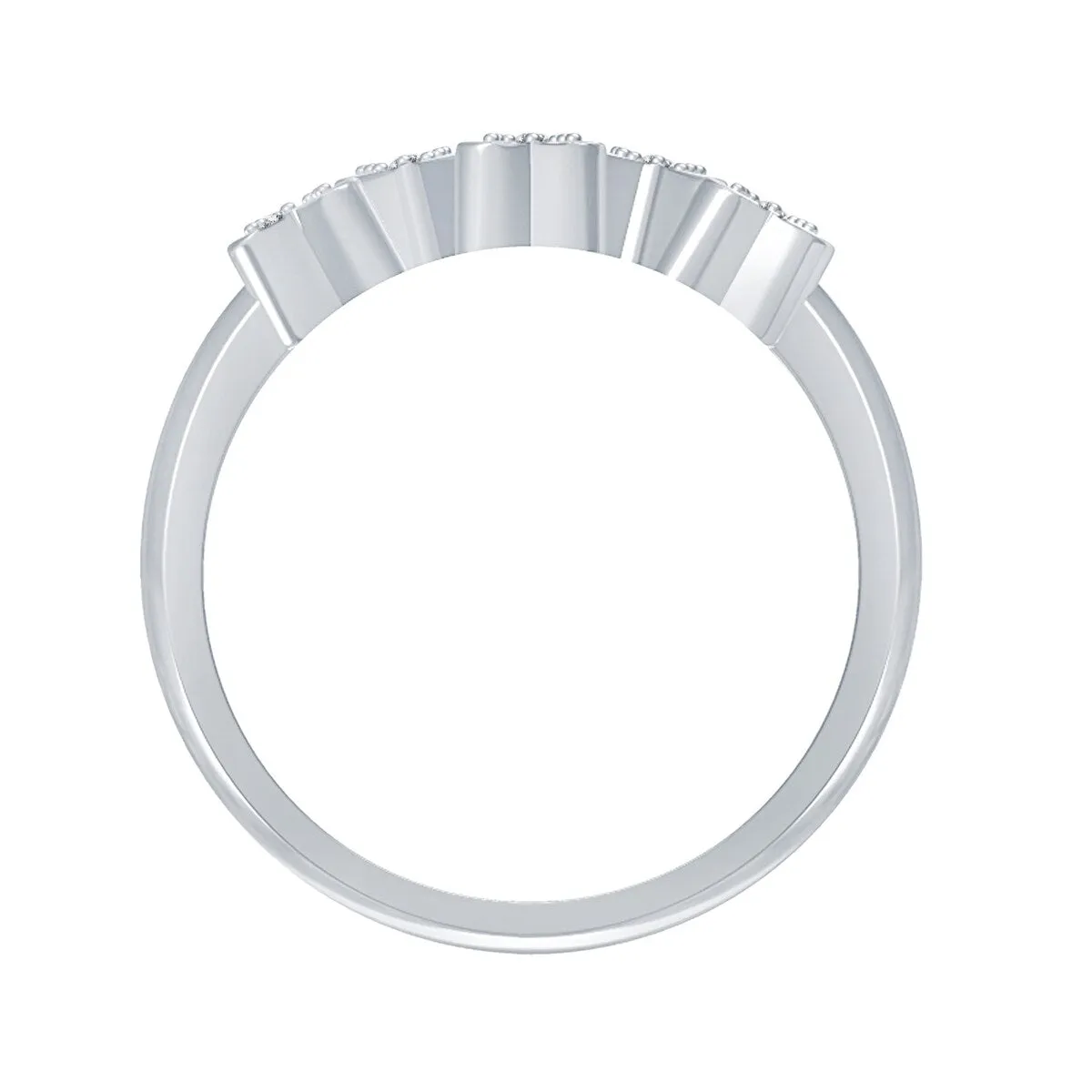 Sterling Silver Narural Blue Diamond Heart Shape Band Ring sold by Zulily product image thumbnail 2