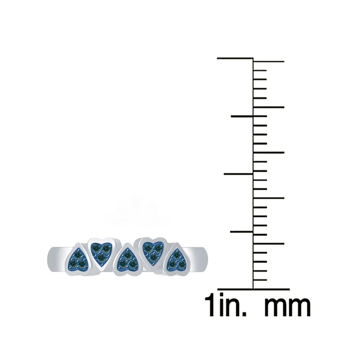 Sterling Silver Narural Blue Diamond Heart Shape Band Ring sold by Zulily product image thumbnail 3