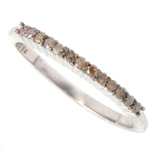 Champagne Diamond Sterling Silver Stackable Band Ring sold by Zulily