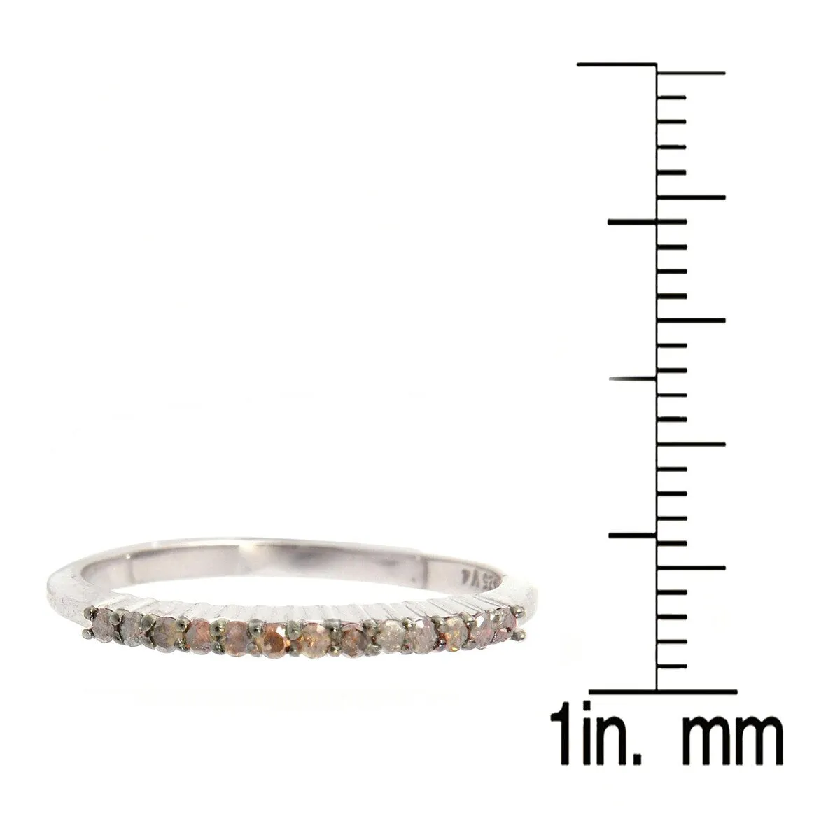 Champagne Diamond Sterling Silver Stackable Band Ring sold by Zulily product image thumbnail 3