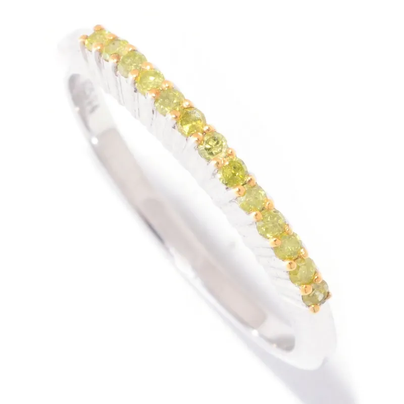Yellow Diamond Sterling Silver Stackable Band Ring sold by Zulily