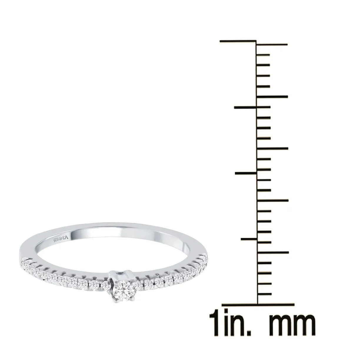 Sterling Silver with Natural White Diamond Stackable Band Ring sold by Zulily product image thumbnail 3