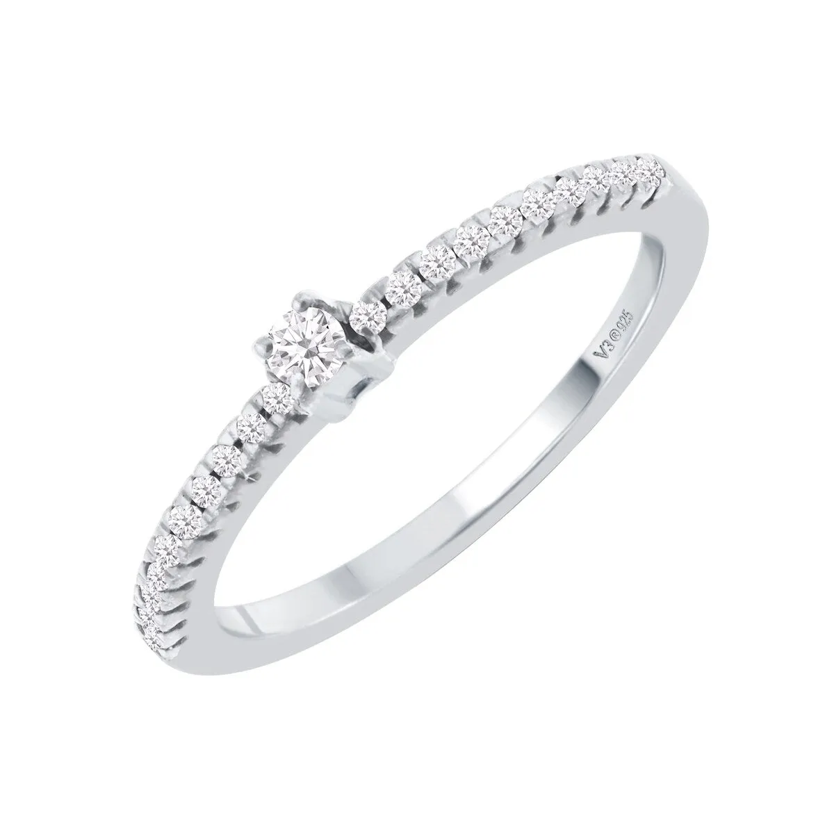 Sterling Silver with Natural White Diamond Stackable Band Ring sold by Zulily product image thumbnail 2