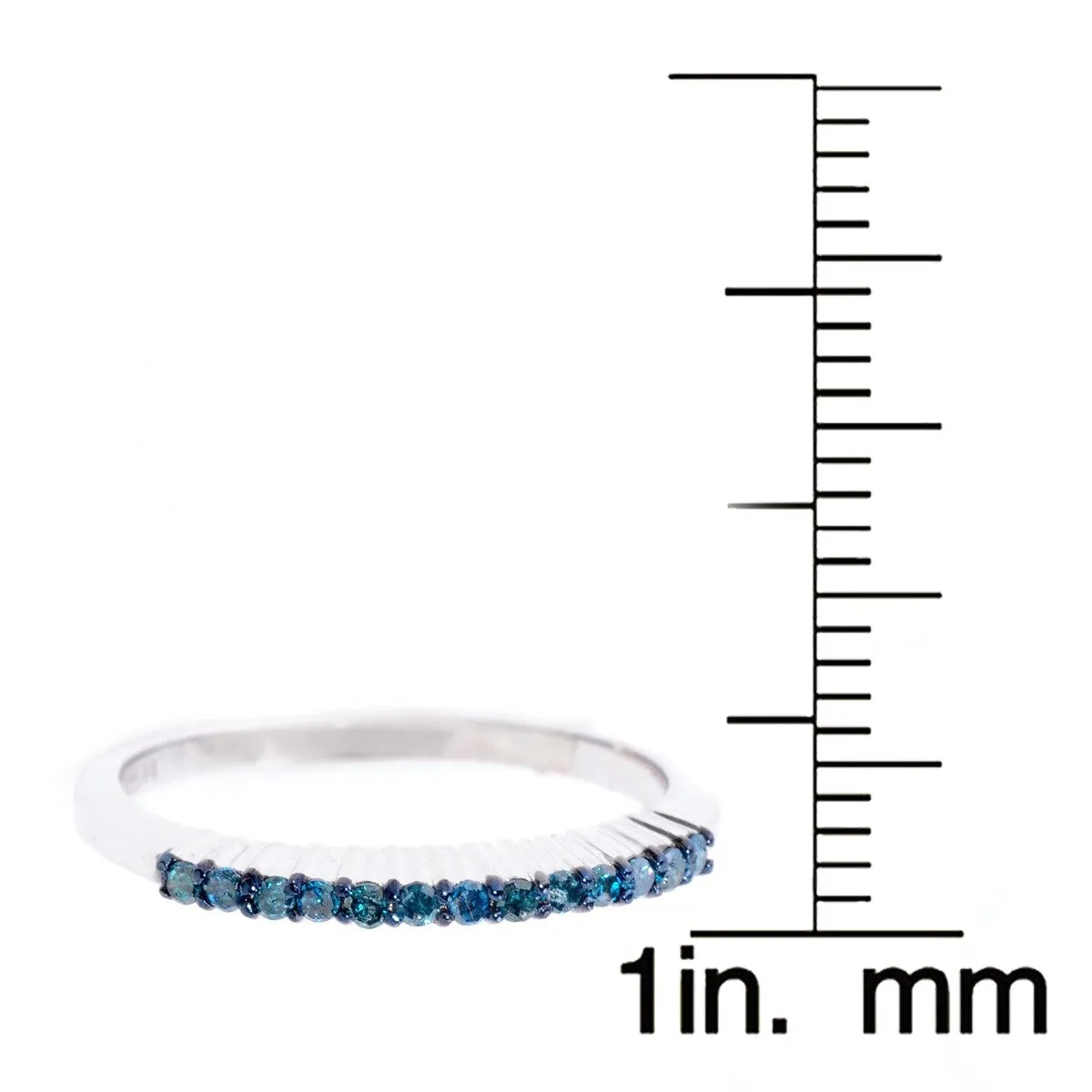 Natural Blue Diamond Sterling Silver Stackable Band Ring sold by Zulily product image thumbnail 3
