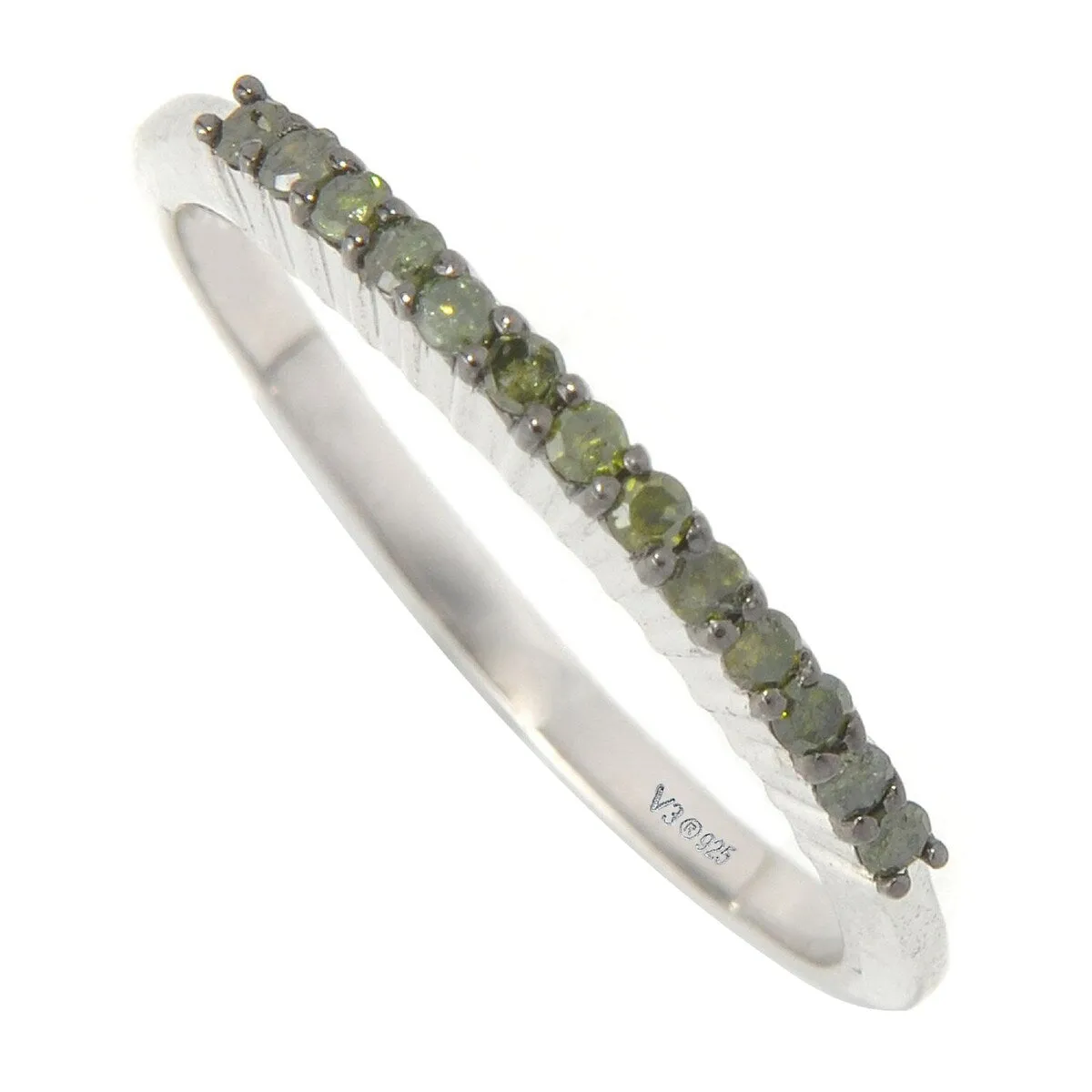 Green Diamond Sterling Silver Stackable Band Ring sold by Zulily