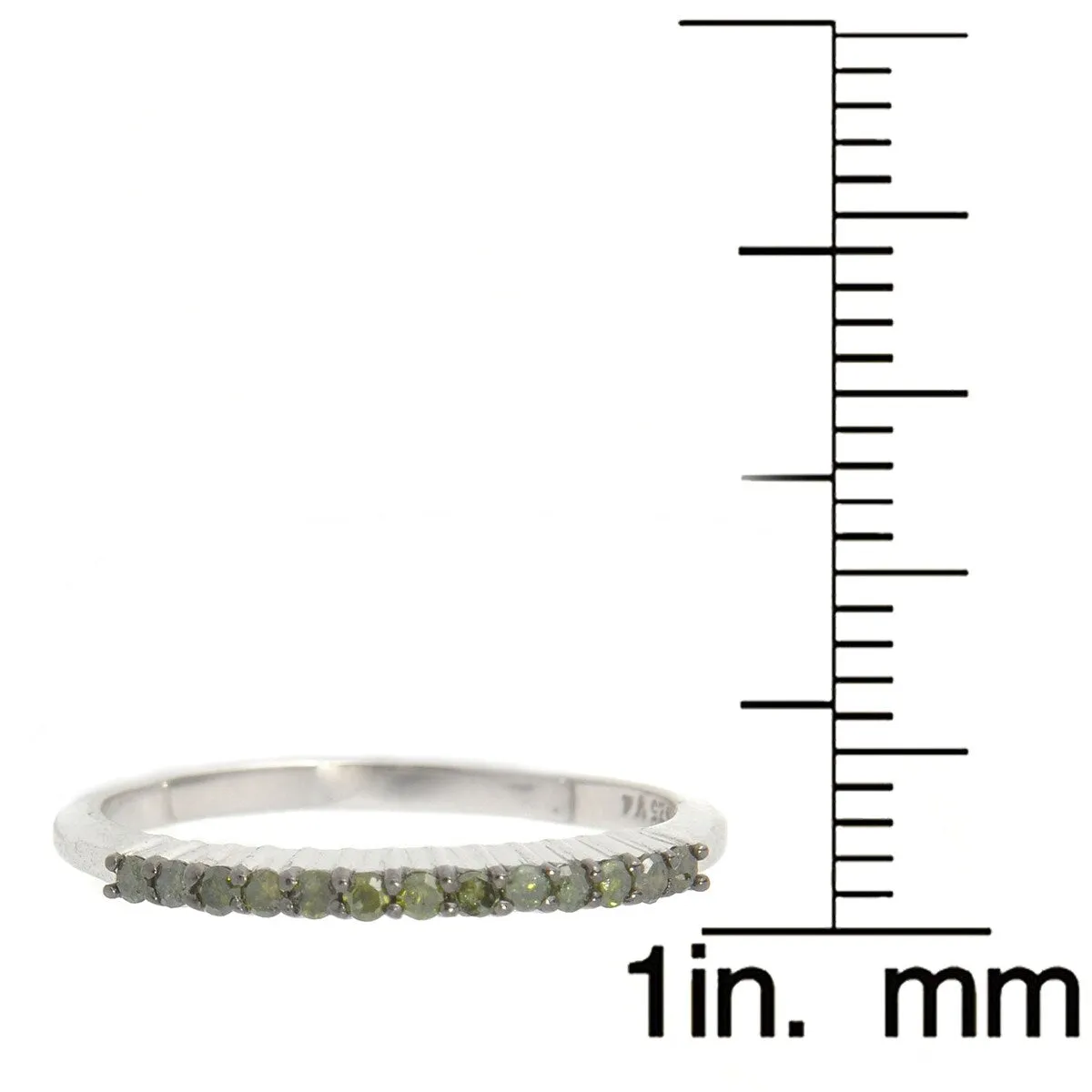 Green Diamond Sterling Silver Stackable Band Ring sold by Zulily product image thumbnail 3