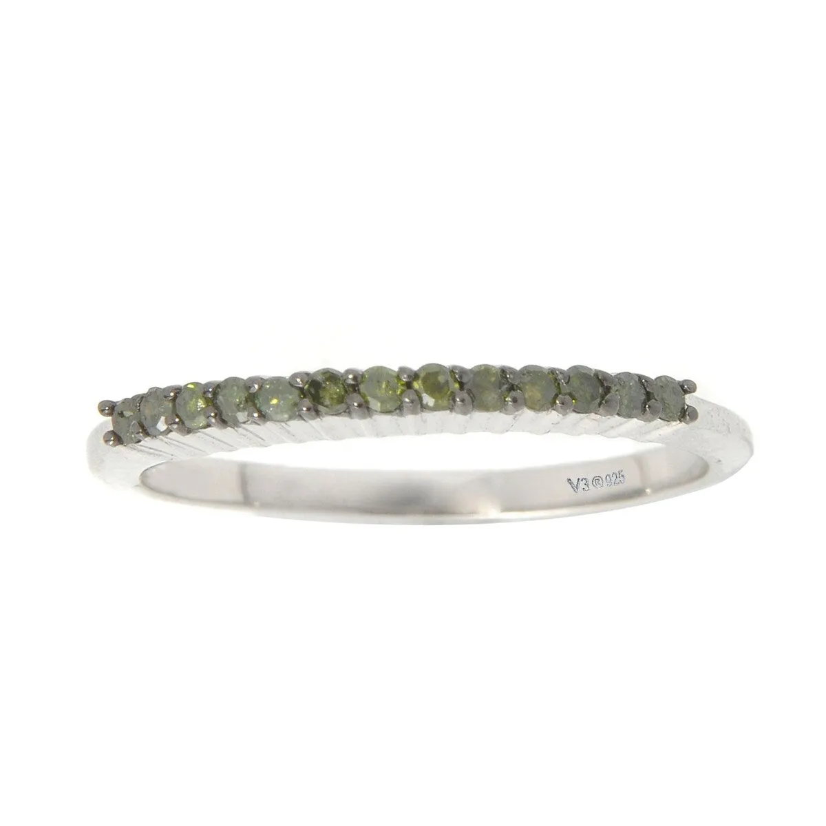 Green Diamond Sterling Silver Stackable Band Ring sold by Zulily product image thumbnail 2